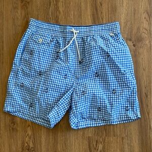 Ralph Lauren Blue Checkered Swim Shorts